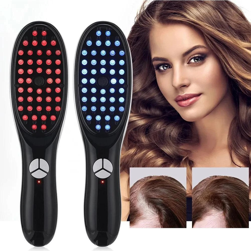 Electric 3D Scalp Massage Comb with Steam Spray & Red/Blue Light Therapy