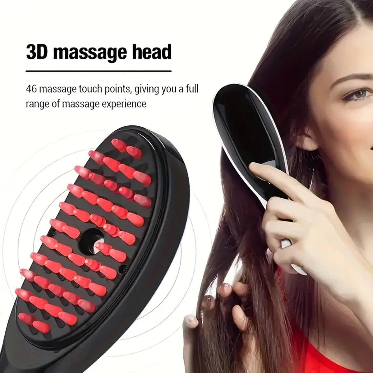 Electric 3D Scalp Massage Comb with Steam Spray & Red/Blue Light Therapy